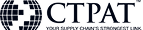 Object: stylized globe emblem and bold uppercase "CTPAT" wordmark. Action: displayed together as a corporate logo. Context: arranged horizontally on a clean white background.